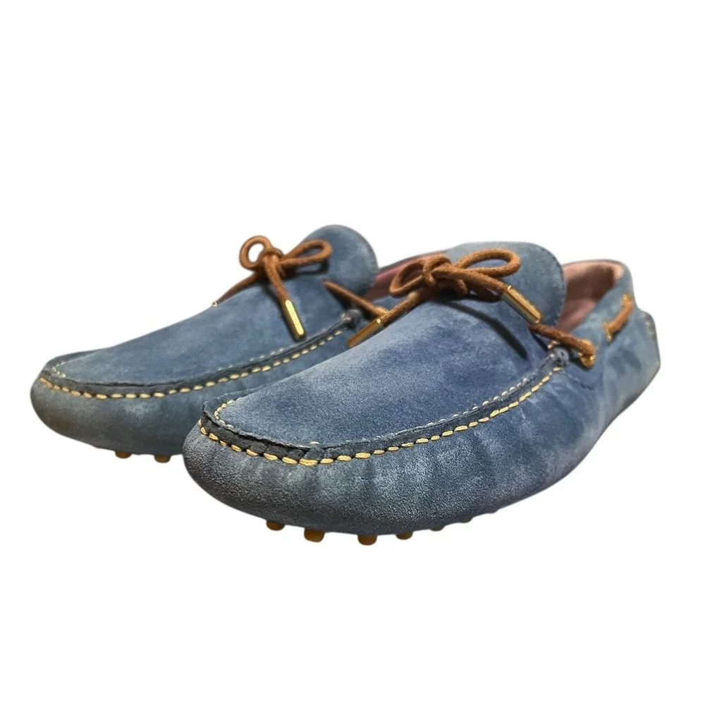 TED BAKER London Mens Blue Driving Moccasin Suede Shoes SUPER CLEAN‎ EU 42 /US 9
